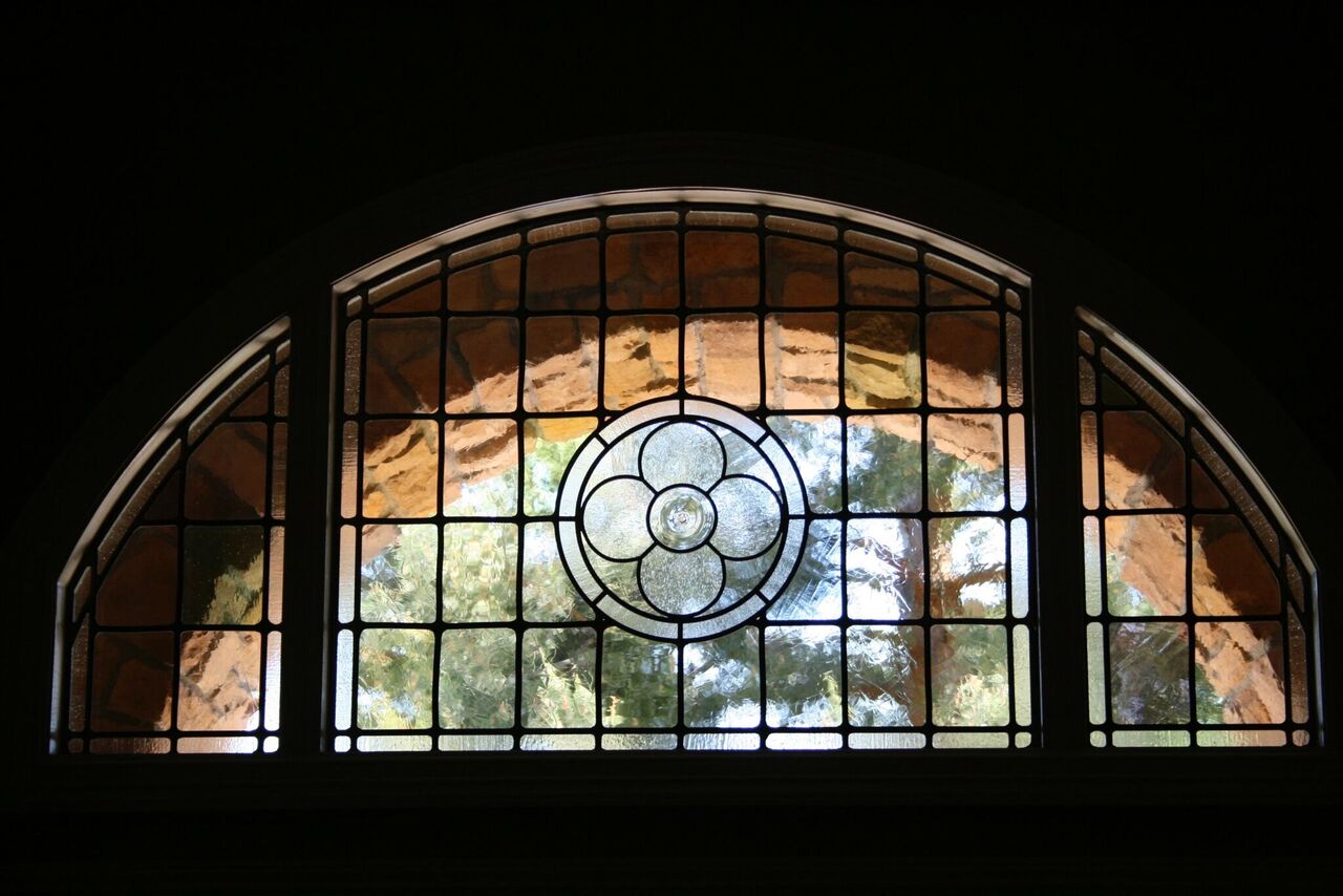 Custom leaded glass residential entryway